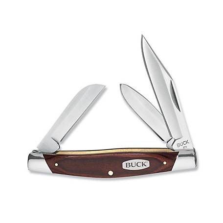 Buck Knives 371 Stockman 3-Blade Pocket Knife, 0371BRS-C