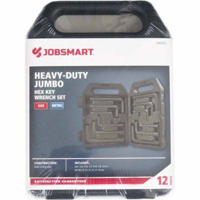 JobSmart 12 pc. SAE/Metric Heavy-Duty Jumbo Hex Key Set