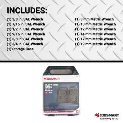 Image showing  12 pc. SAE/Metric Heavy-Duty Jumbo Hex Key Set