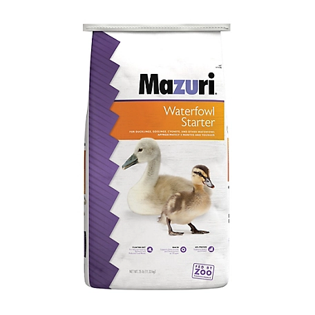 Mazuri Waterfowl Starter Duckling & Gosling Feed, 25 lb. Bag