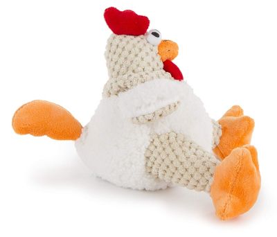 Image showing  Checkers Fat White Rooster Durable Soft Tough Squeaker Plush Dog Toy, Chew-Resistant, Reinforced Seams, Small, White