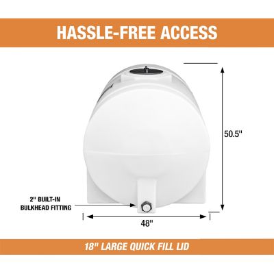 Image showing  550 Gal PE Storage Tank with Legs, UV-Resistant, Rustproof, BPA-Free, Horizontal Water Tank, Model 821242659