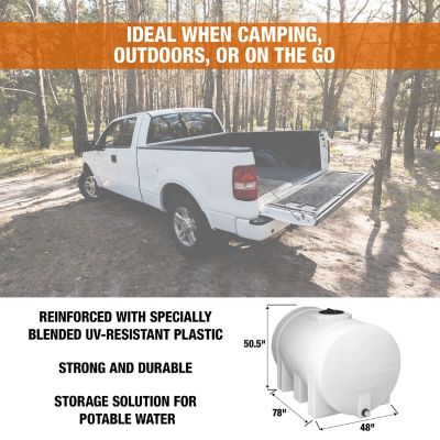 Image showing 6 th Romotech 550 gal. PE Storage Tank with Legs, UV-Resistant, Rustproof, BPA-Free, Horizontal Water Tank, Model 821242659