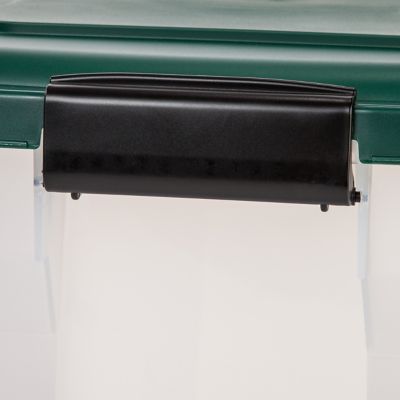 Image showing  55 qt. Airtight Pet Food Storage Container, Clear/Green Lid