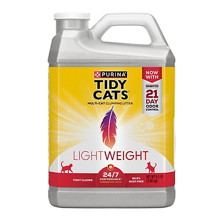 Tidy Cats Purina Light Weight, Low Dust, Clumping Cat Litter, 24/7 Performance Multi Cat Litter - 8.5 lb. Jug