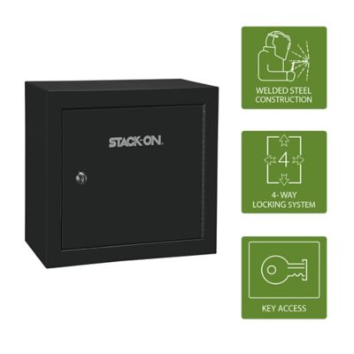 Stack-On 4 Handgun, Pistol & Ammo Cabinet, Black