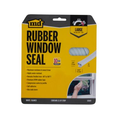 Image showing 5 th M-D Building Products 5/16 in. x 19/32 in. x 10 ft. Premium Rubber Window Seal for Large Gaps, White