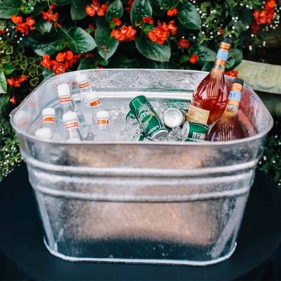 Image showing  15.5 gal. Hot Dipped-Zinc Steel Square Tub