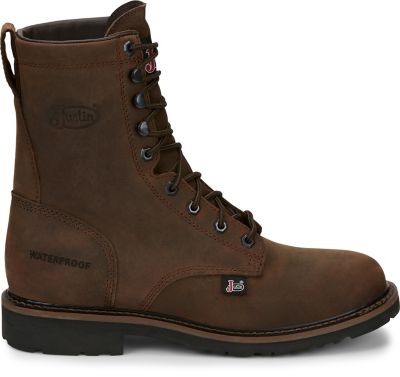 Image showing 4 th Justin Men's Drywall 8 in. Waterproof Plain Toe Boots