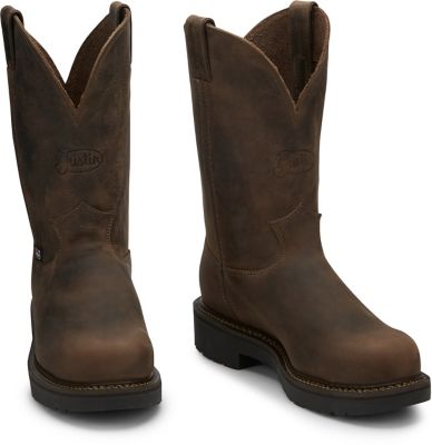 Image showing 6 th Justin Men's Steel Toe Balusters Pull-On J-Max Work Boots, 11 in.