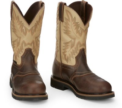 Image showing 6 th Justin Men's Superintendent Steel Toe Stampede Work Boots, 11 in.