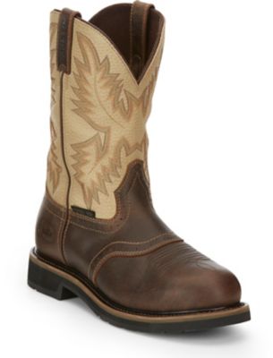 Justin Men's Superintendent Steel Toe Stampede Work Boots, 11 in.