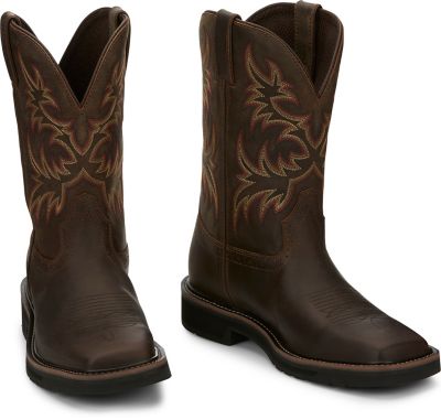 Image showing 6 th Justin Men's Driller Cowhide Stampede Plain Toe Work Boots, 11 in., SE4681