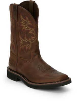 Justin Men's Driller Cowhide Stampede Plain Toe Work Boots, 11 in., SE4681