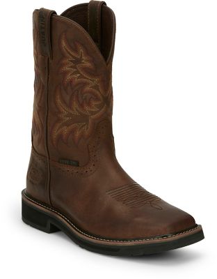 Justin Men's Driller Cowhide Steel-Toe Stampede Work Boots, 11 in