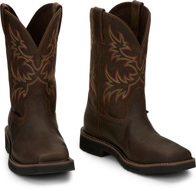 Image showing 6 th Justin Men's Driller Cowhide Steel-Toe Stampede Work Boots, 11 in.