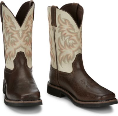 Image showing 6 th Justin Men's Driller Cowhide Stampede Plain Toe Work Boots, 11 in., SE4683