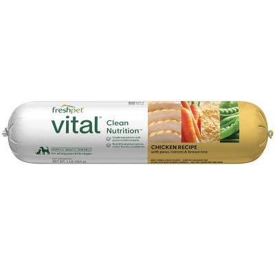 Image showing  Vital Clean Nutrition All Life Stages Chicken Recipe with Peas, Carrots and Brown Rice Fresh Dog Food Roll, 1 lb.