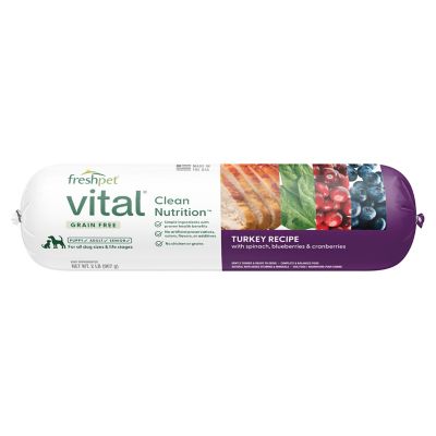 Image showing  Vital Clean Nutrition All Life Stages Grain Free Turkey Recipe with Spinach and Berries Fresh Dog Food Roll, 2 lb.