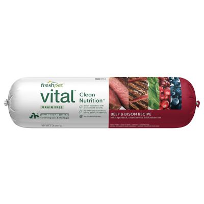 Image showing  Vital Clean Nutrition All Life Stages Grain Free Beef and Bison Recipe Fresh Dog Food Roll, 2 lb.