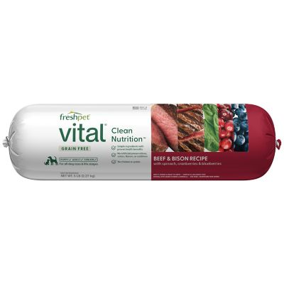 Image showing  Vital Clean Nutrition All Life Stages Grain Free Beef and Bison Recipe Fresh Dog Food Roll, 5 lb.