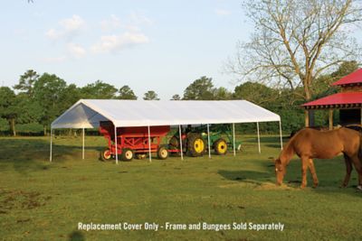 Image showing  18 ft. x 40 ft. White Canopy Cover, FR Rated