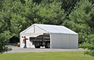 Image showing 5 th ShelterLogic Fire Rated Canopy Enclosure Kit, 18 ft. x 40 ft., White