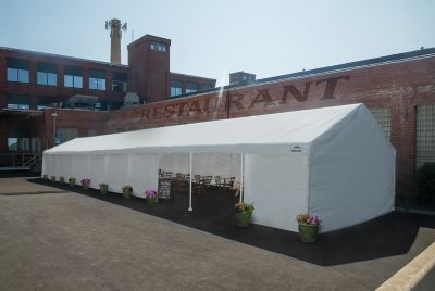 Image showing 6 th ShelterLogic Fire Rated Canopy Enclosure Kit, 18 ft. x 40 ft., White