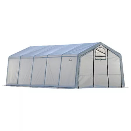 ShelterLogic GrowIt Heavy-Duty Walk-Through Greenhouse 12 ft L x 20 ft W Woodpecker Style Hobby Greenhouses