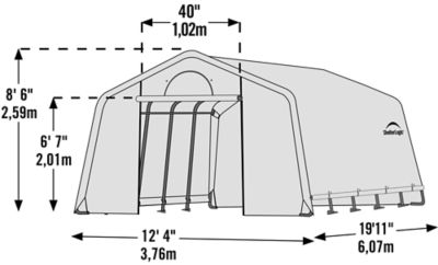 Image showing  12 L x 20 W ft. GrowIt Heavy-Duty Walk-Thru Greenhouse, Peak-Style