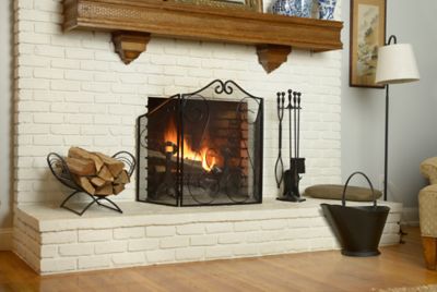 Image showing  Cast-Iron Fireplace Tool Set, Black, 5 pc.