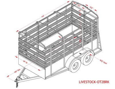 Image showing  6 x 12ft. Livestock Trailer, 4,900 lb. Max Capacity