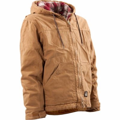 Berne Men's Duck Quilt-Lined Insulated Hooded Jacket, HJ114MGN