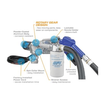 Image showing  18 GPM 12V Fuel Transfer Pump, Automatic Nozzle with Filter