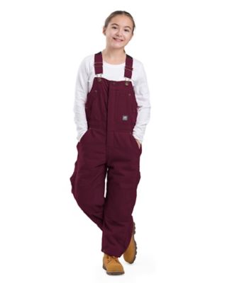Berne Girls' Softstone Duck Quilt-Lined Insulated Bib Overalls