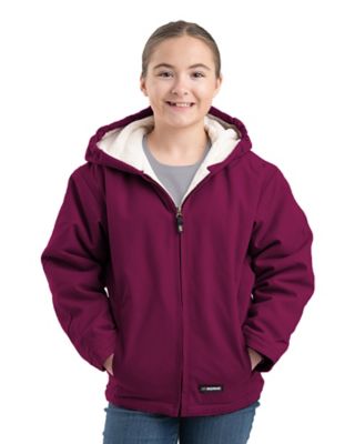 Berne Kids' Softstone Duck Sherpa-Lined Hooded Coat, BHJ41BLH