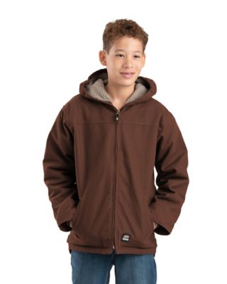 Berne Kids' Softstone Duck Sherpa-Lined Hooded Coat