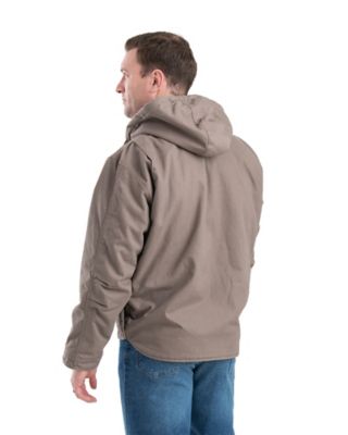 Image showing  Men's Washed Duck Sherpa-Lined Hooded Jacket
