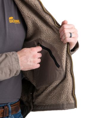 Image showing  Men's Washed Duck Sherpa-Lined Hooded Jacket