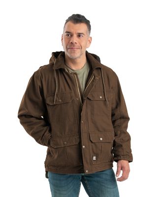 Berne Super-Duty Washed Duck Fleece-Lined Contractor Coat
