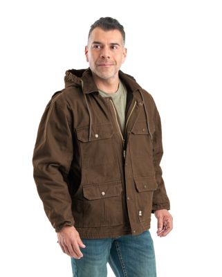 Image showing  Men's Super-Duty Washed Duck Fleece-Lined Contractor Coat