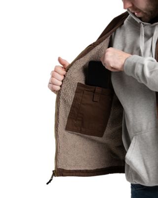 Image showing  Men's Heartland Sherpa-Lined Washed Duck V-Neck Vest