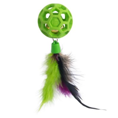 Image showing  Cataction Feather Ball with Bell Hexagon Cutout Interactive Cat Toy