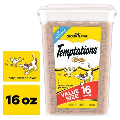 Temptations Classic Crunchy and Soft Cat Treats Tasty Chicken Flavor, 16 oz. Tub