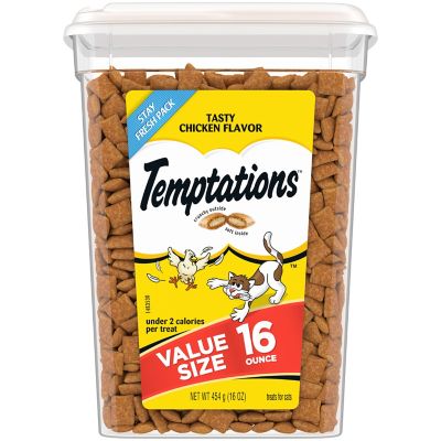 Temptations Classic Crunchy and Soft Cat Treats Tasty Chicken Flavor, 16 oz. Tub