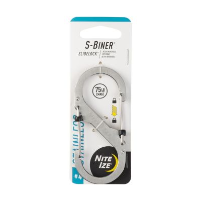 Nite Ize #4 Stainless S-Biner SlideLock Double-Gated Carabiner