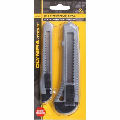 Olympia Tools 4.13 in. 8PT and 13 PT Snap Blade Knives, 33-025
