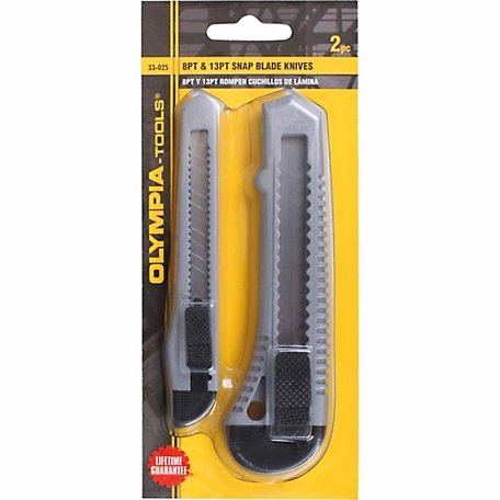 Olympia Tools 4.13 in. 8PT and 13 PT Snap Blade Knives, 33-025
