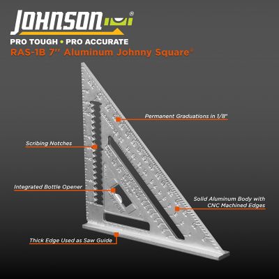 Image showing  7 in. Johnny Square Professional Aluminum Rafter Square