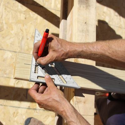 Image showing 6 th Johnson Level 7 in. Johnny Square Professional Aluminum Rafter Square